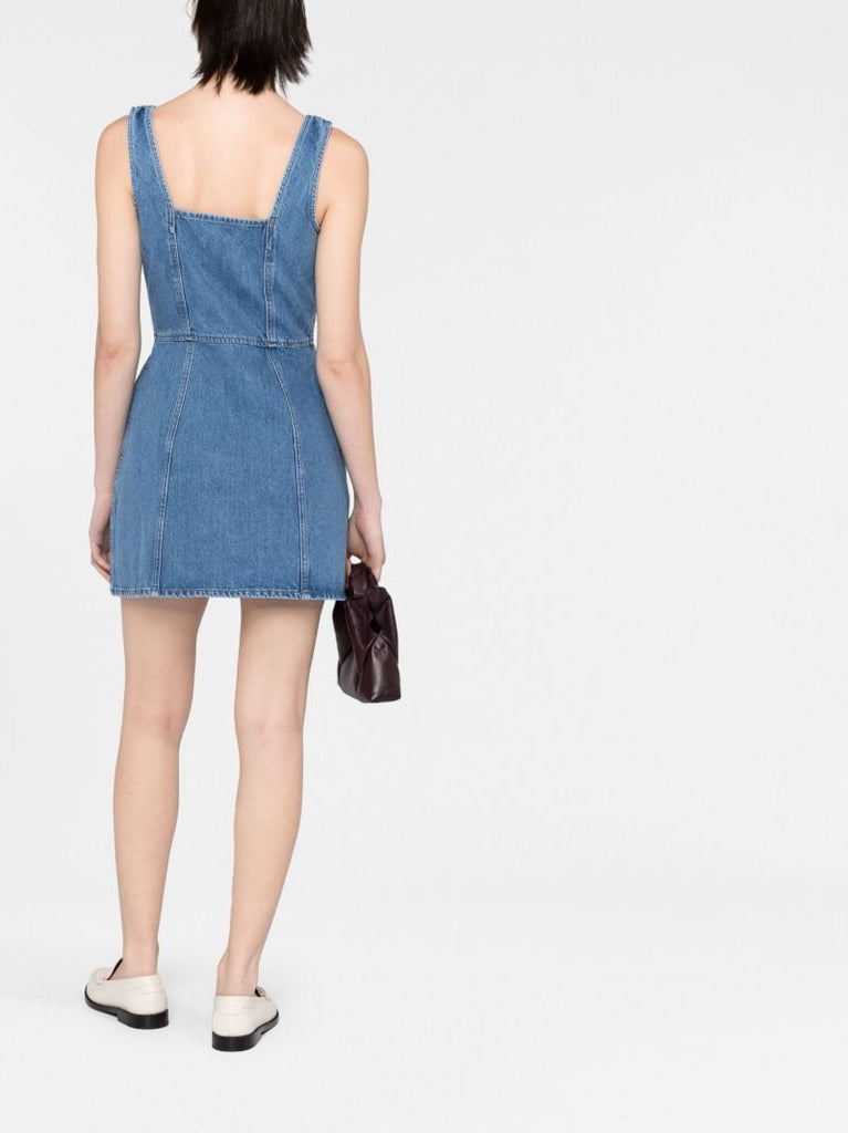 Blue Denim Bustier Mini Dress