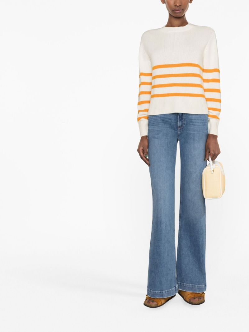 White Horizontal Stripe Top