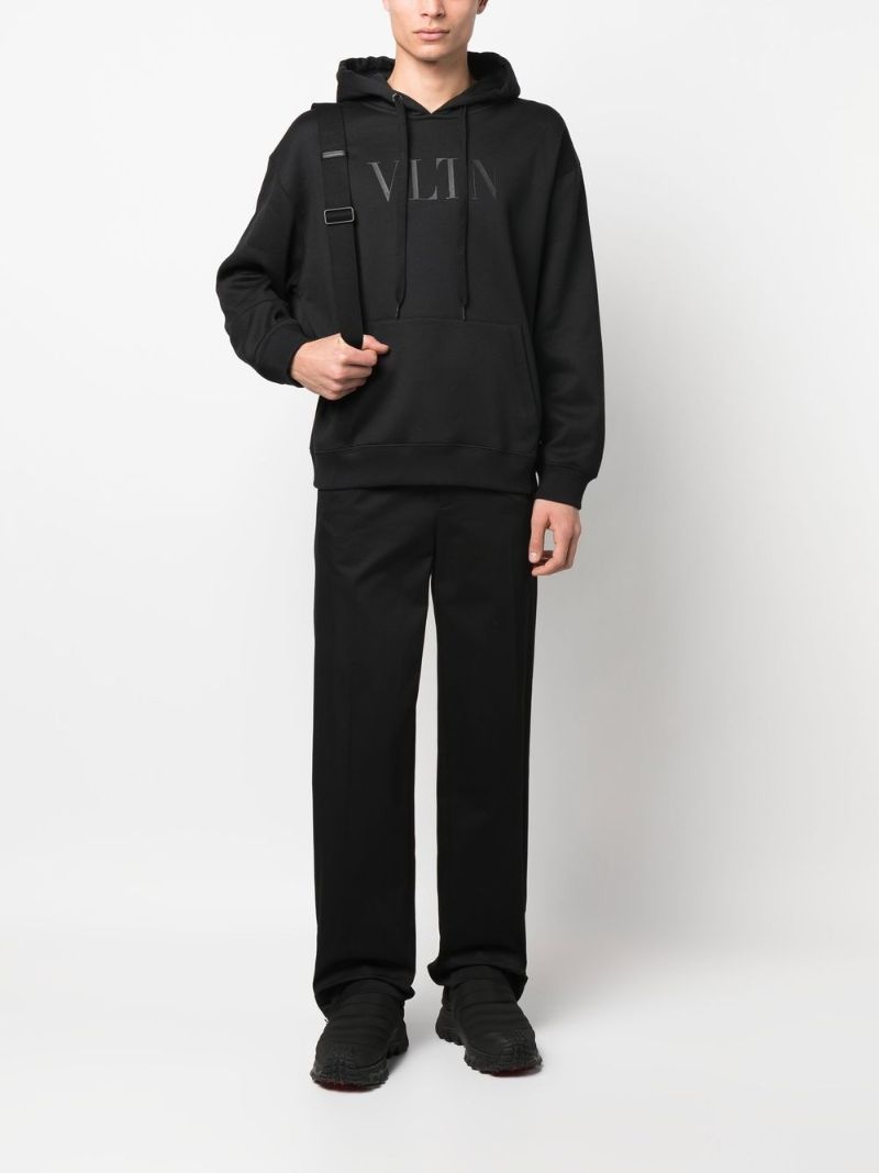 Black Vltn Cotton Hoodie