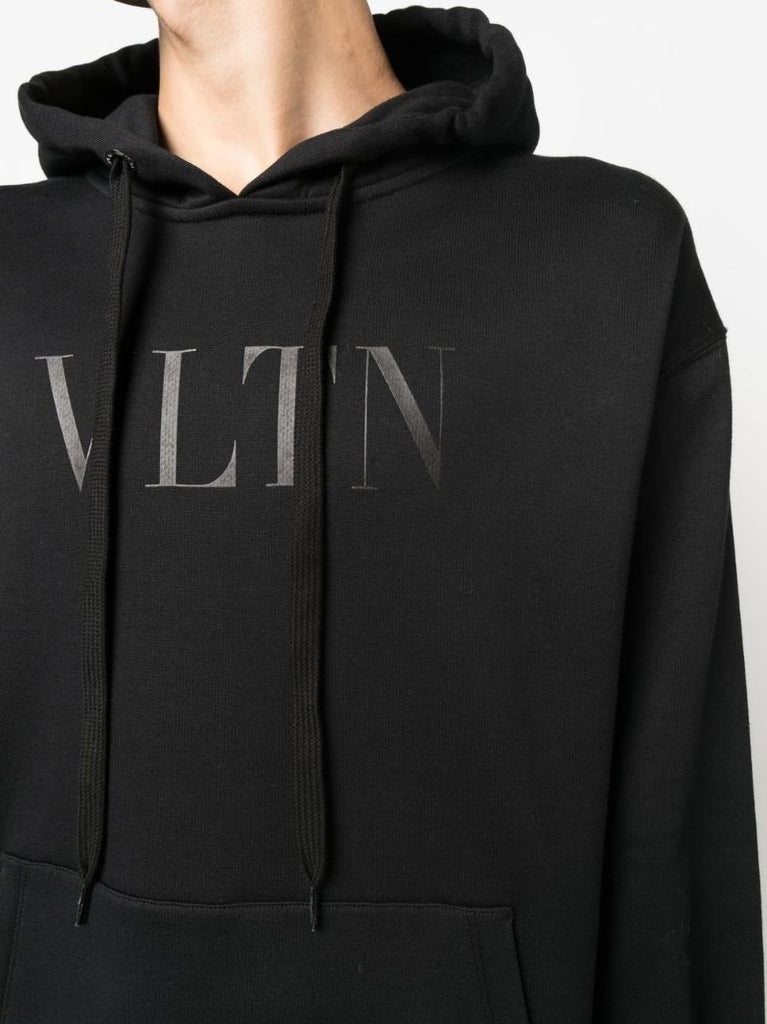 Black Vltn Cotton Hoodie