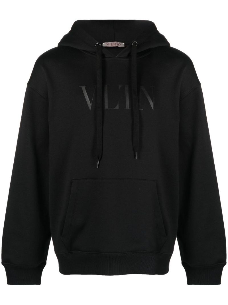 Black Vltn Cotton Hoodie