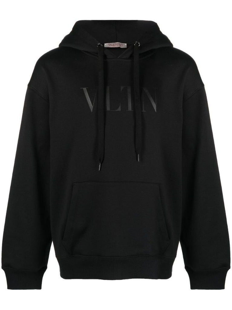 Black Vltn Cotton Hoodie