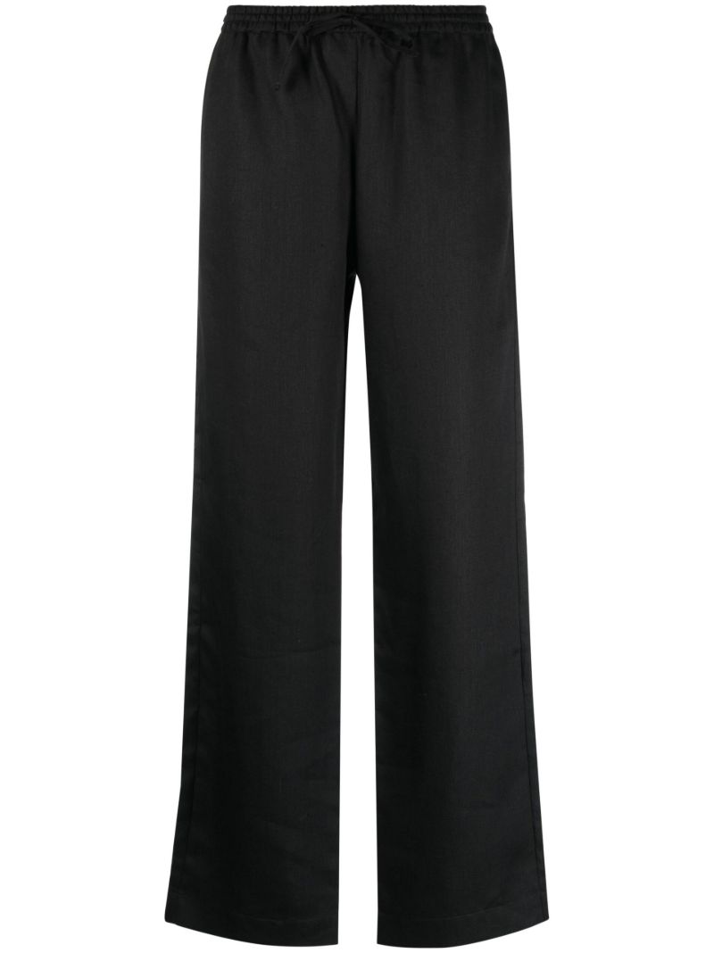 Black Aurelia Organic Linen Wide-leg Trousers