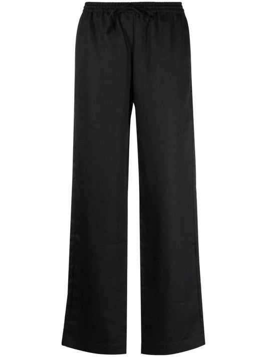 Black Aurelia Organic Linen Wide-leg Trousers