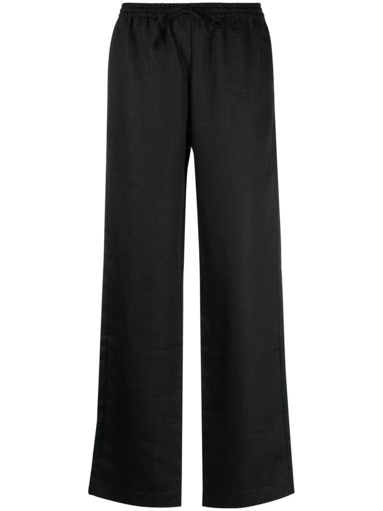 Black Aurelia Organic Linen Wide-leg Trousers