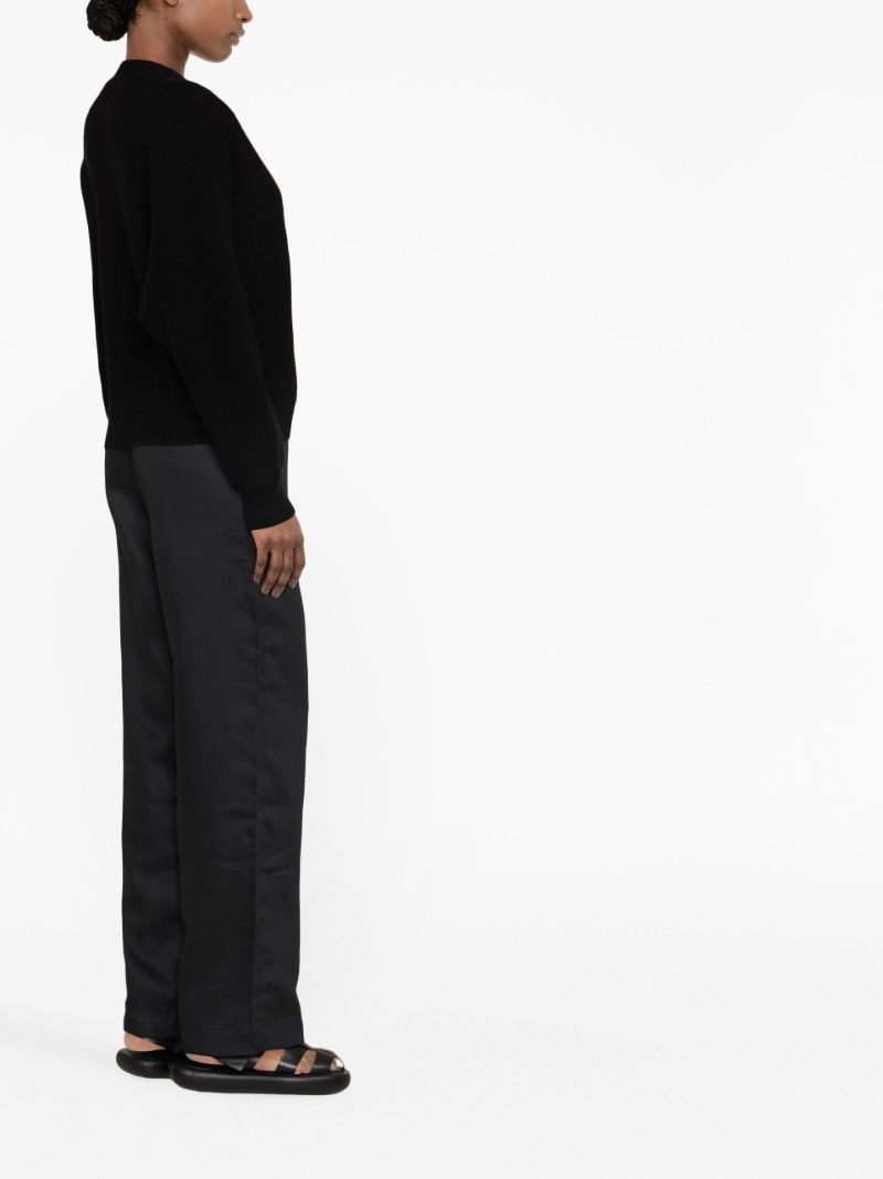 Black Aurelia Organic Linen Wide-leg Trousers