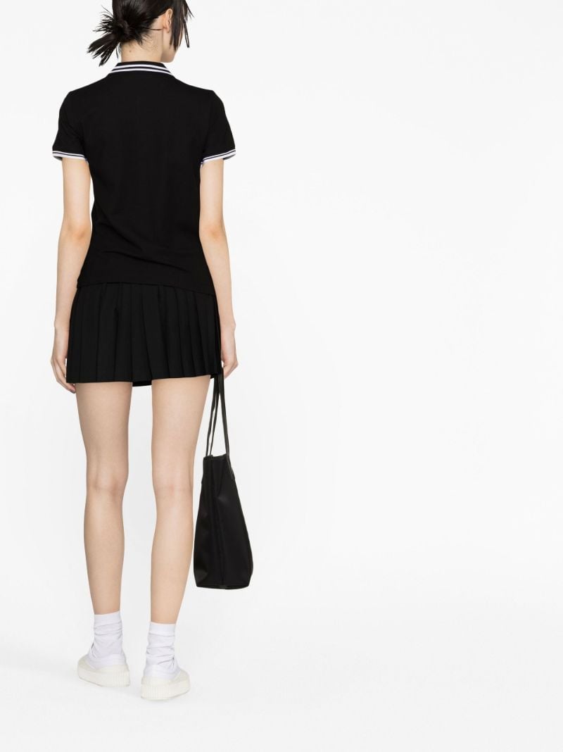Black Logo-patch Cotton Polo Shirt