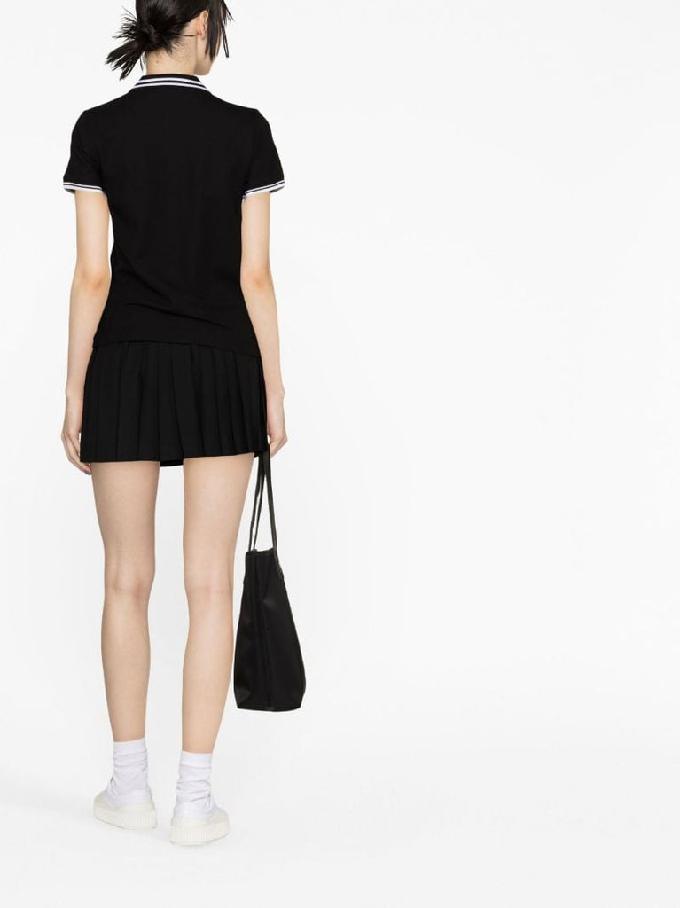 Black Logo-patch Cotton Polo Shirt