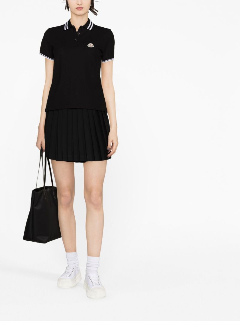 Black Logo-patch Cotton Polo Shirt