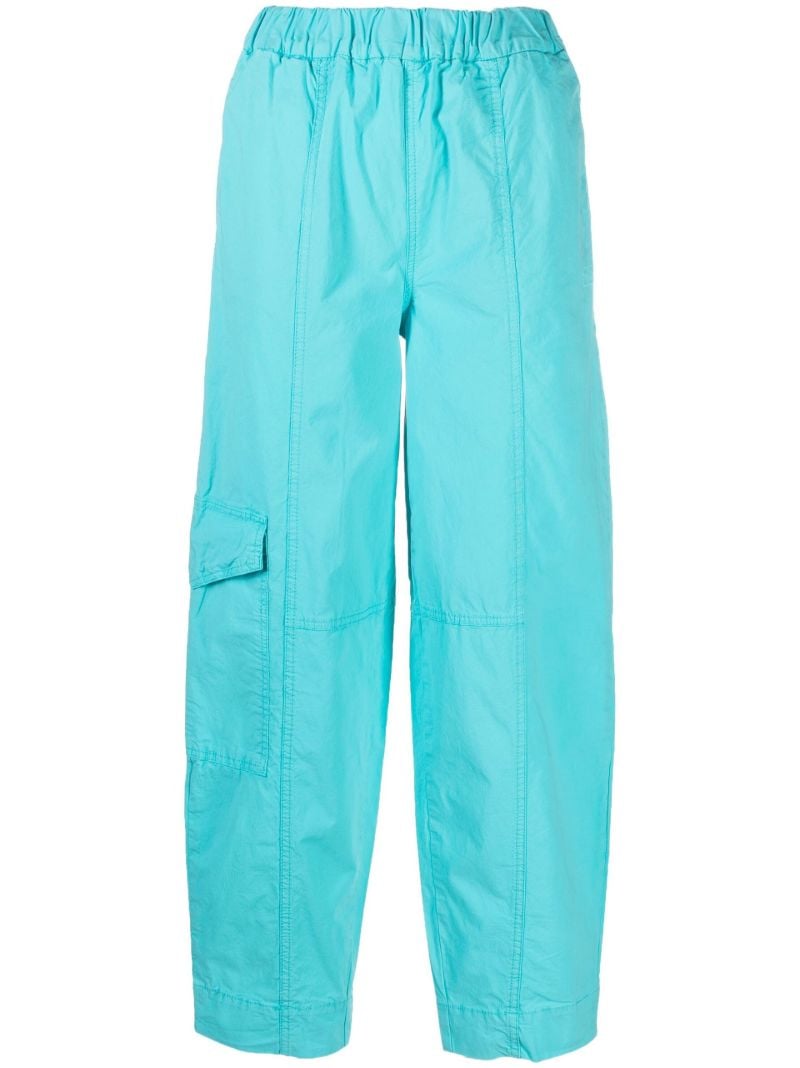 Blue Elasticated Curve Organic Cotton Trousers
