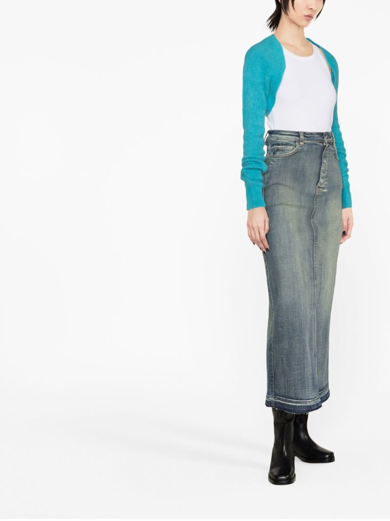 Blue Brushed Cropped Cardigan