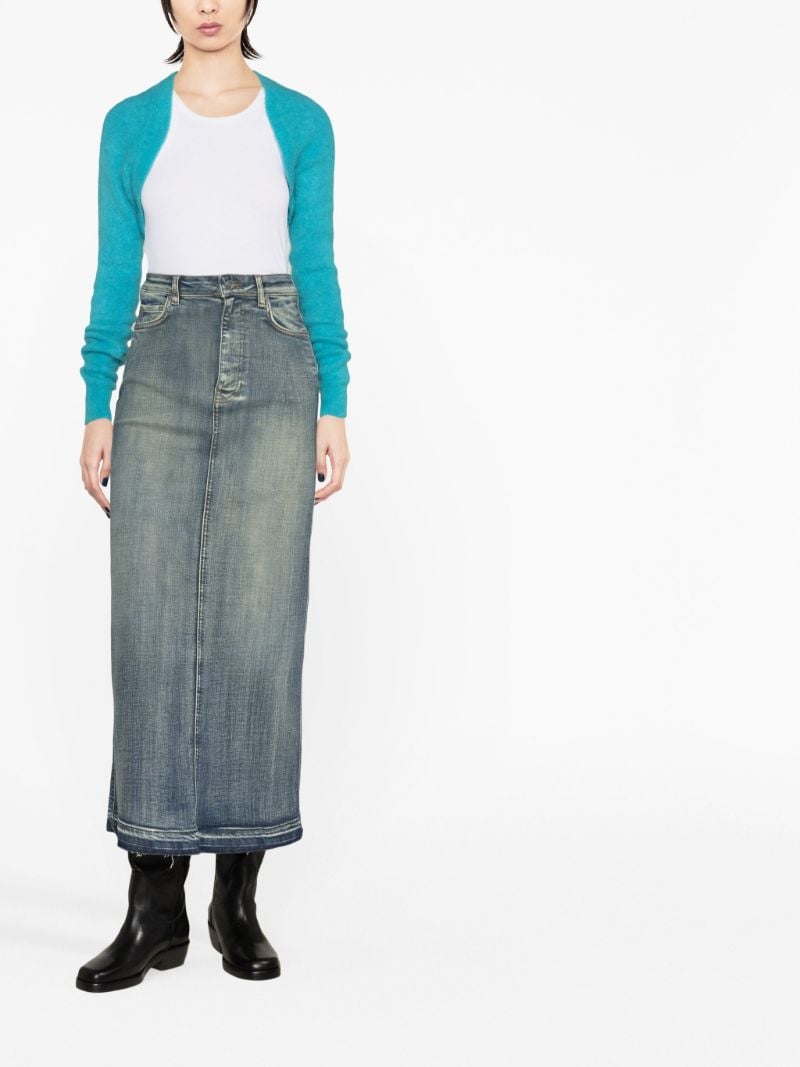 Blue Brushed Cropped Cardigan