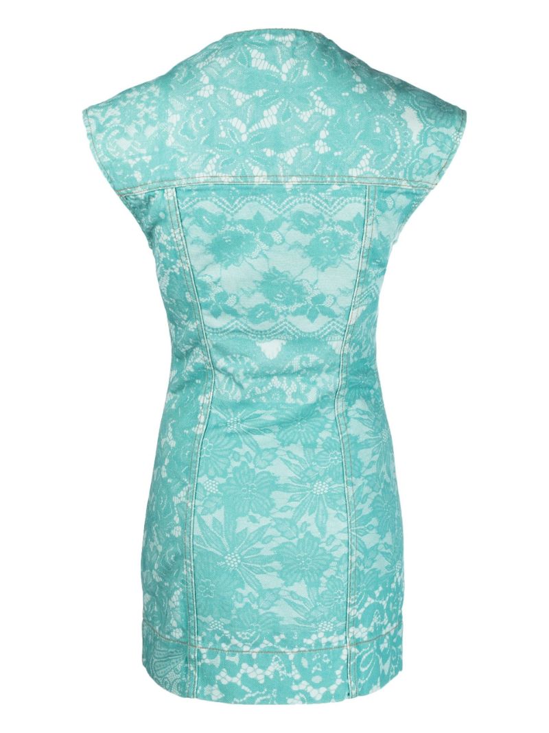 Bue Lace Print Denim Mini Dress