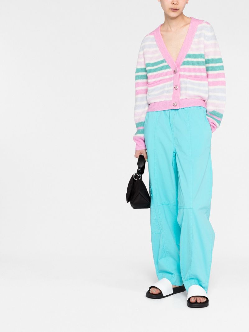 Pink Striped Wool Cardigan
