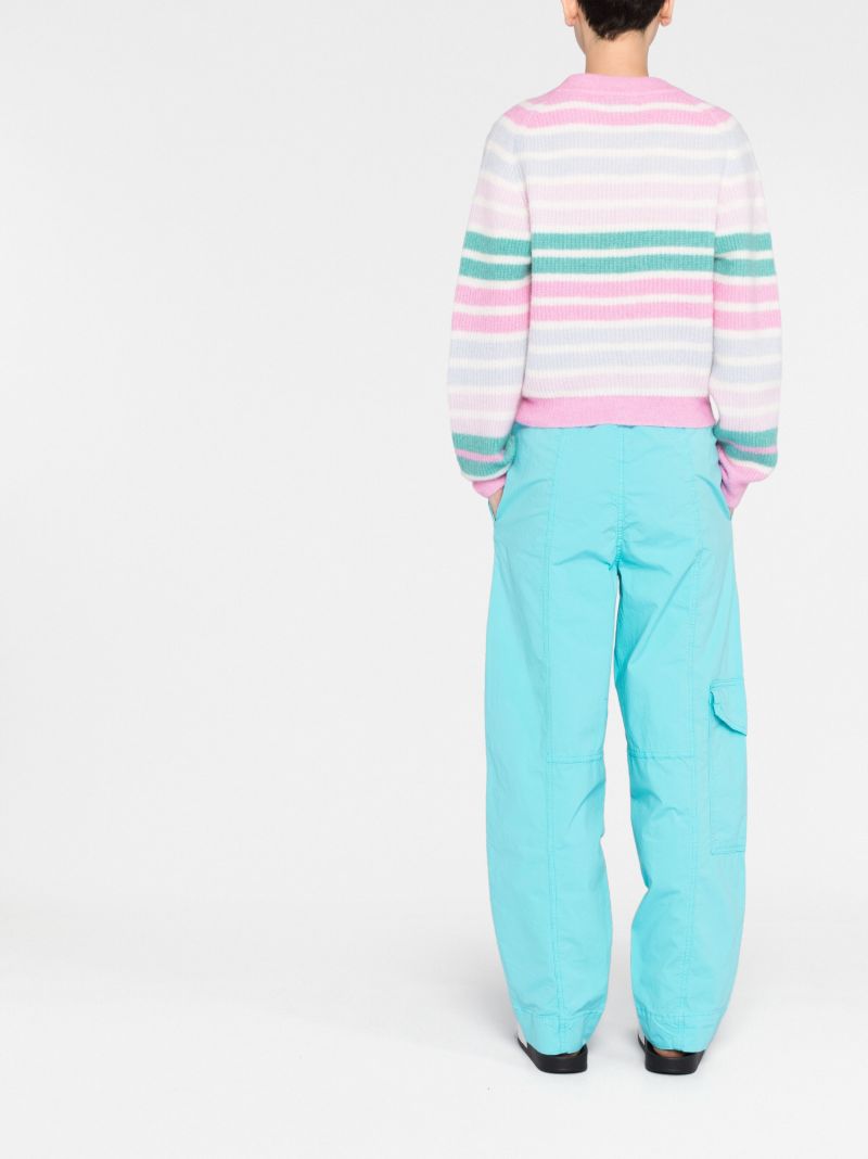 Pink Striped Wool Cardigan