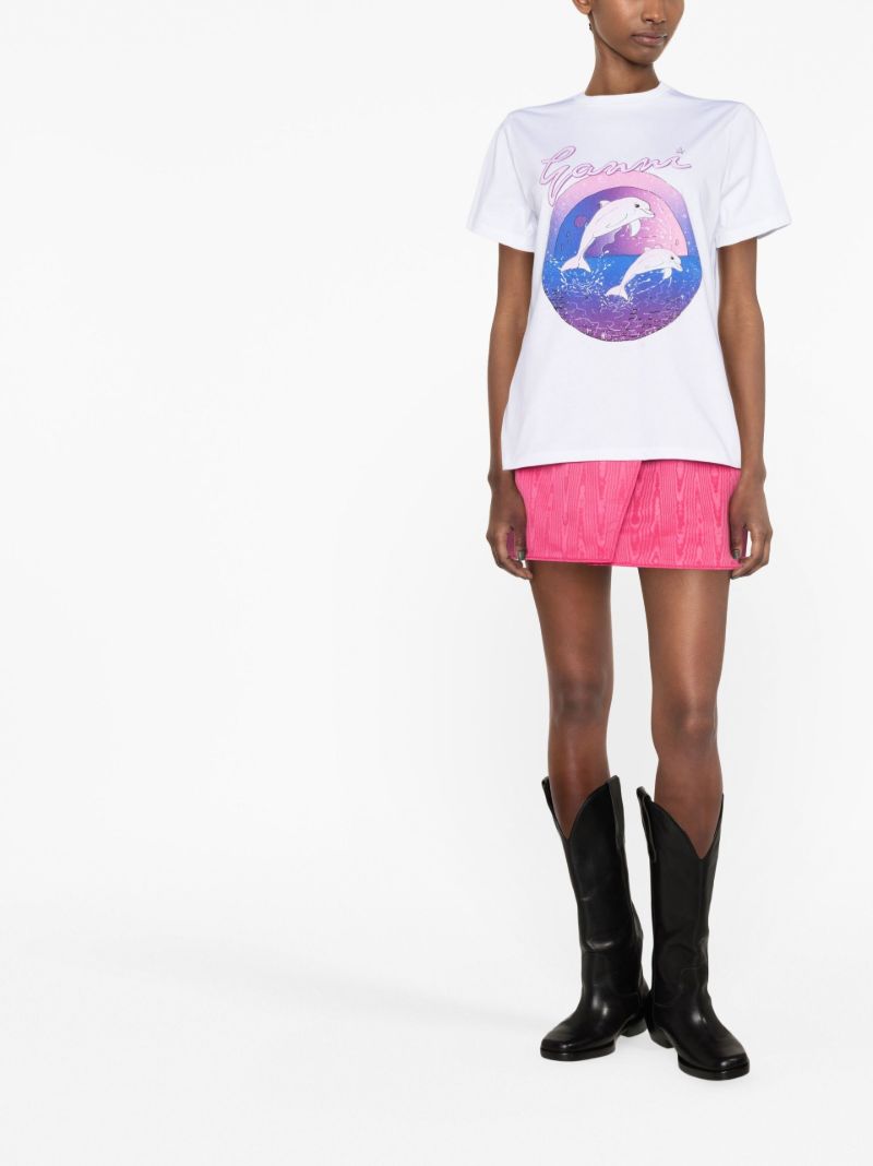 White Graphic Print T-shirt