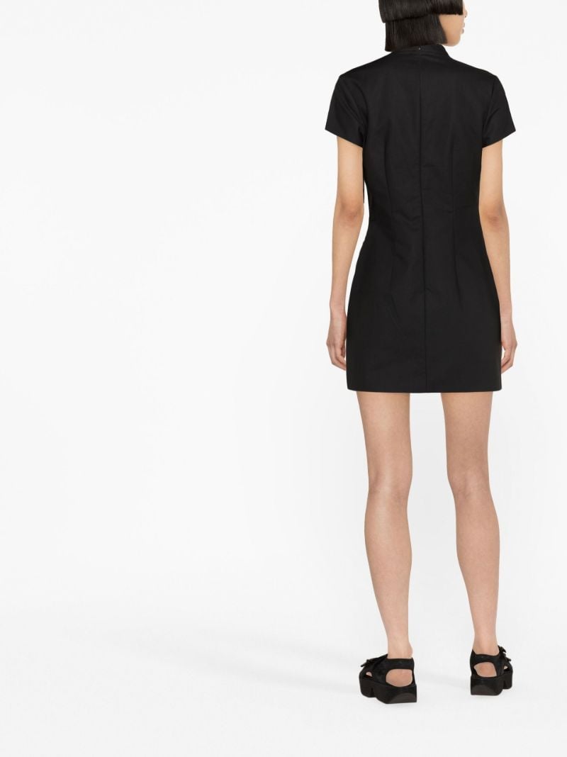 Black Trapeze Lace-up Mini Dress