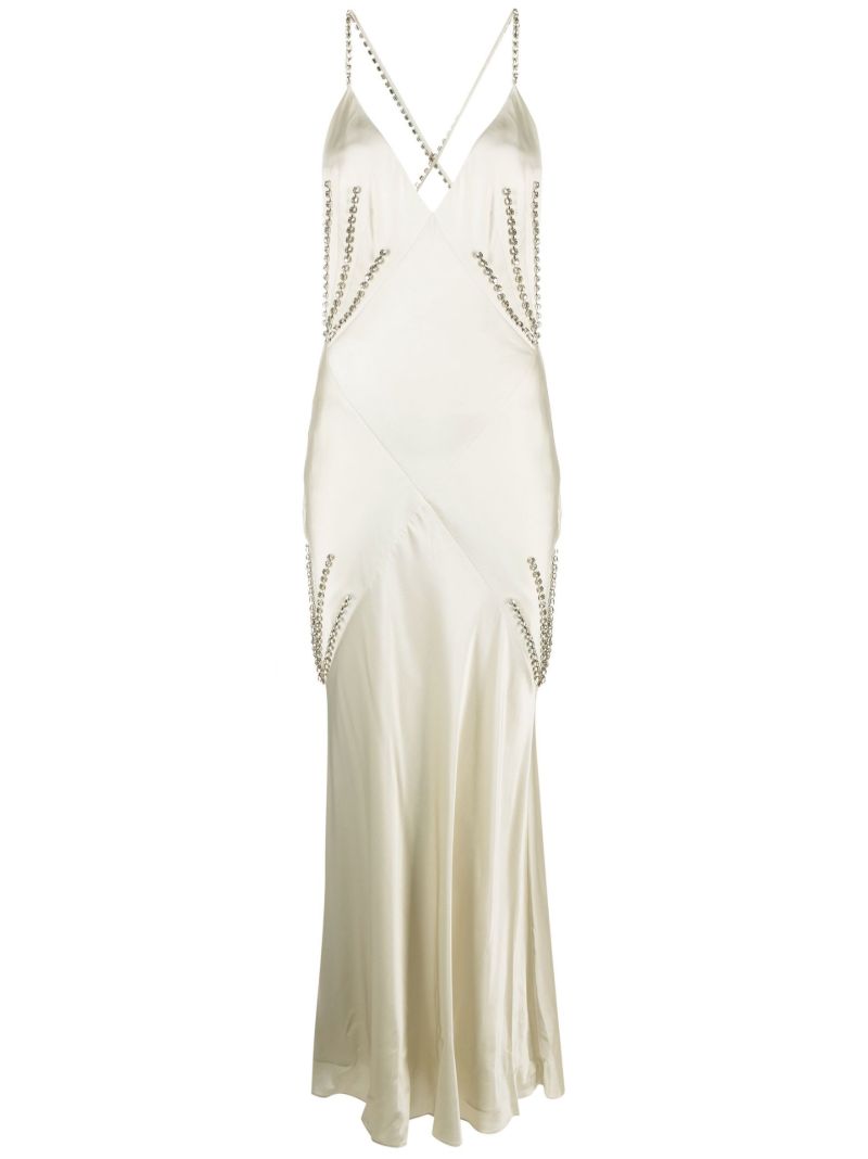 Neutral Pantomime Embellished Maxi Dress