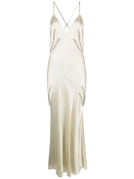 Neutral Pantomime Embellished Maxi Dress