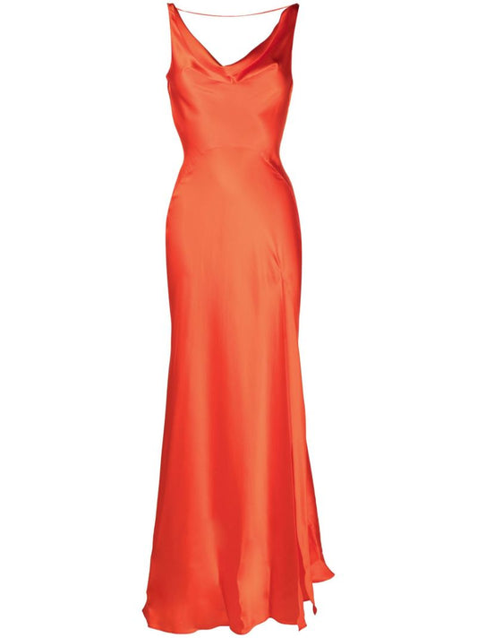 Orange Colombina Silk Maxi Dress