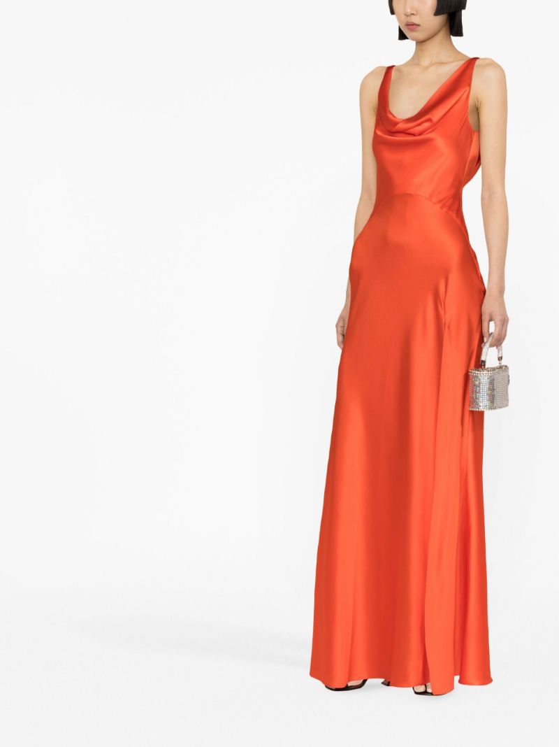 Orange Colombina Silk Maxi Dress