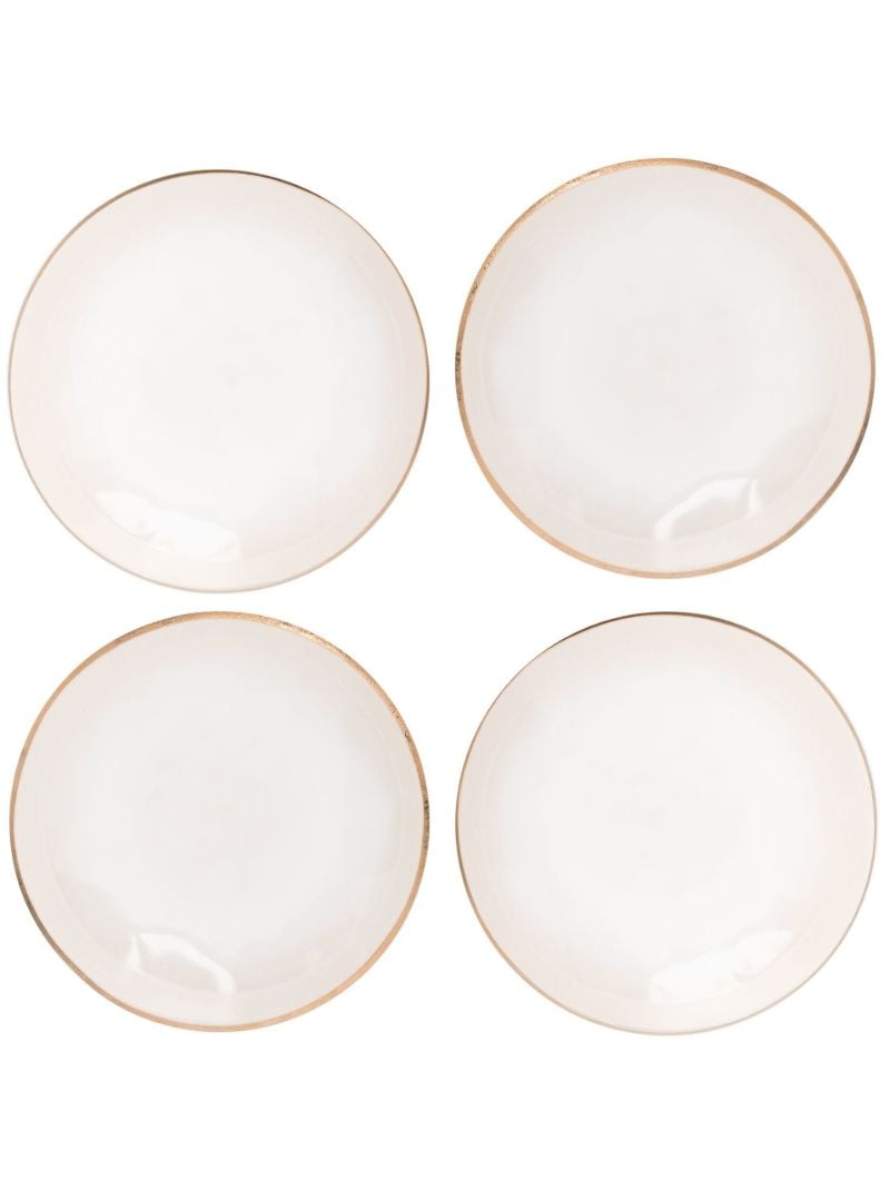 Pink Ceramic Dessert Plate Set