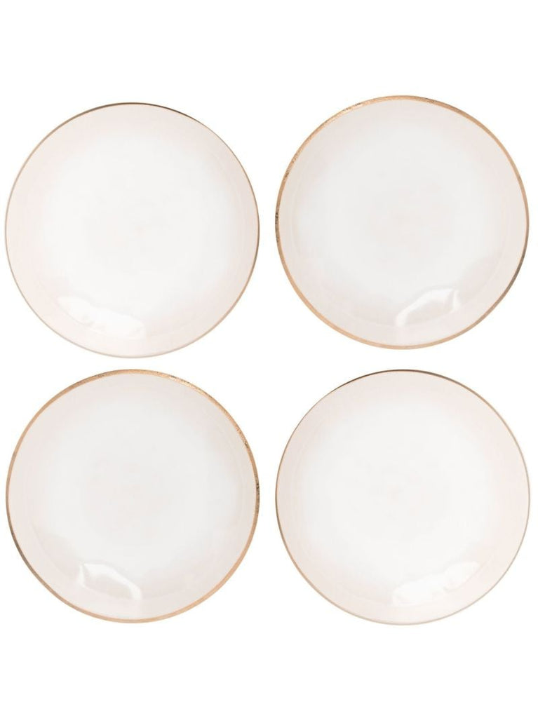 Pink Ceramic Dessert Plate Set