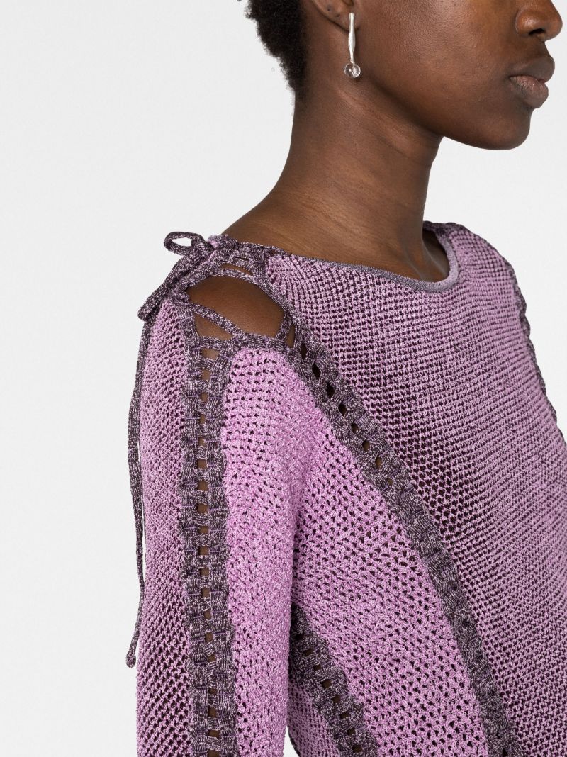 Purple Expandable Knitted Mini Dress