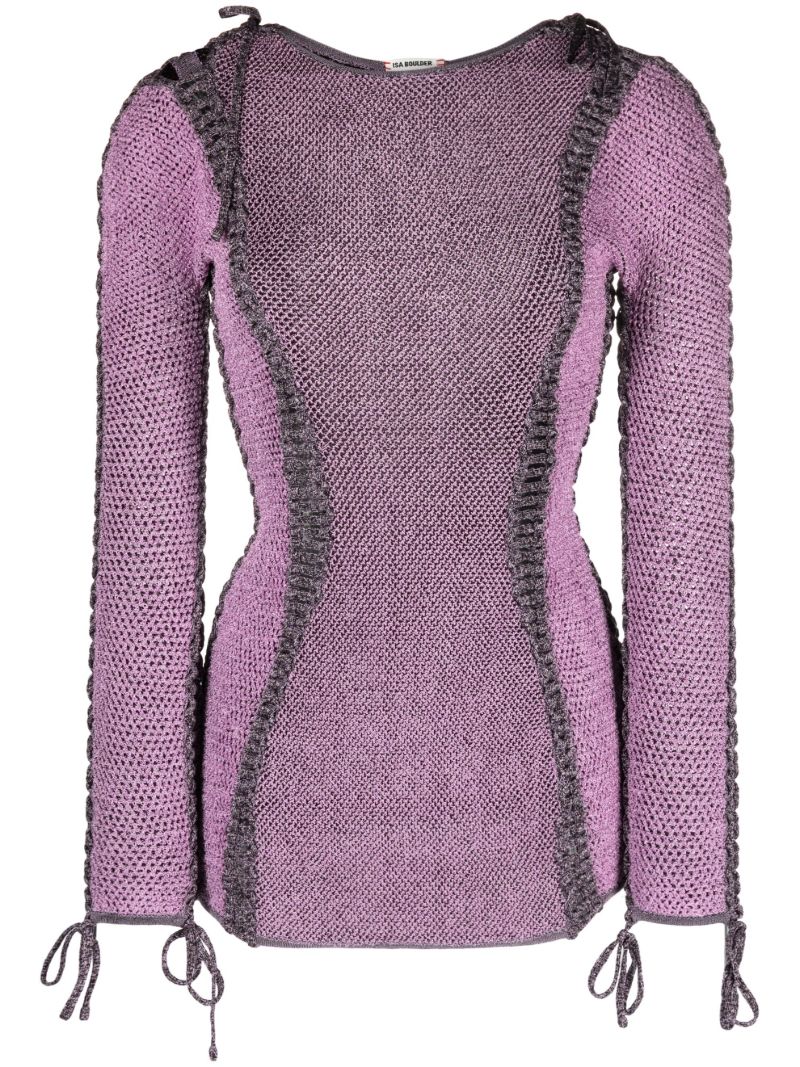 Purple Expandable Knitted Mini Dress
