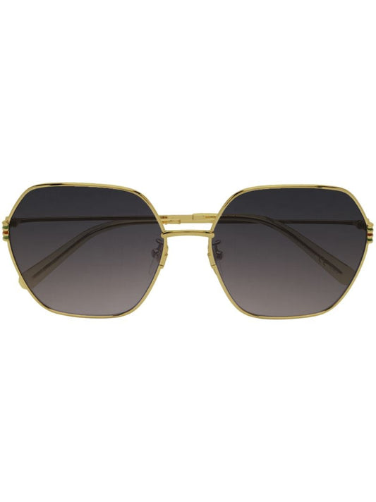 Silver-tone Hexagon Sunglasses