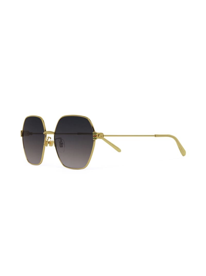 Silver-tone Hexagon Sunglasses