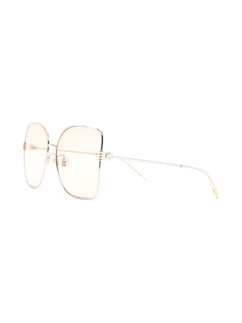 Gold-tone Oversized Butterfly Sunglasses
