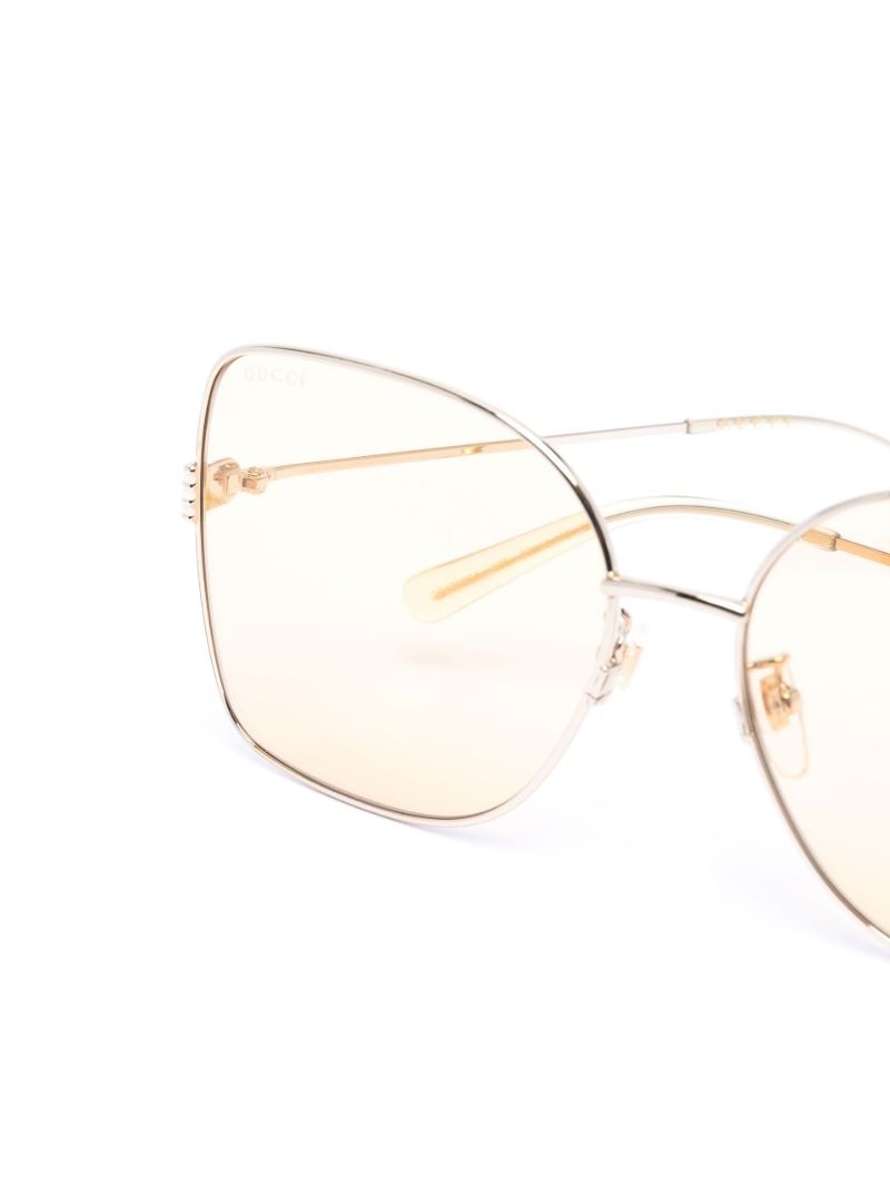 Gold-tone Oversized Butterfly Sunglasses