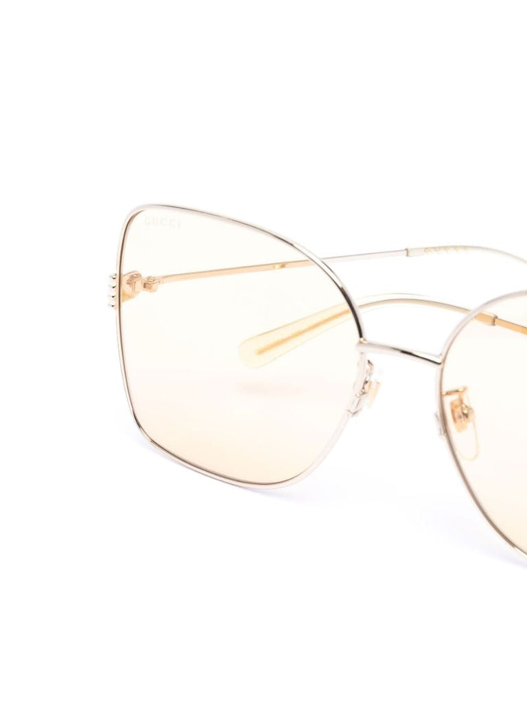 Gold-tone Oversized Butterfly Sunglasses