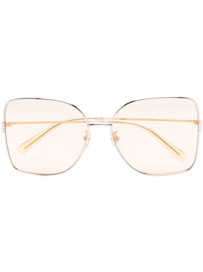 Gold-tone Oversized Butterfly Sunglasses