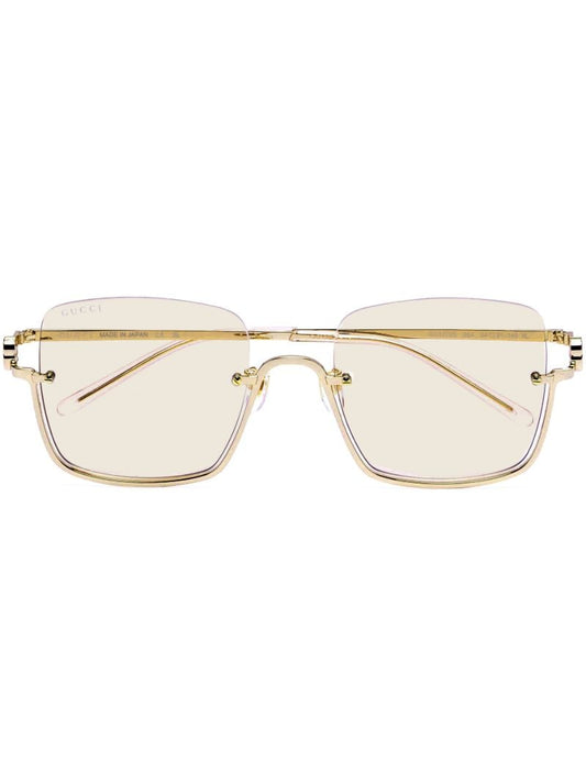 Gold-tone Oversized Square Optical Glasses