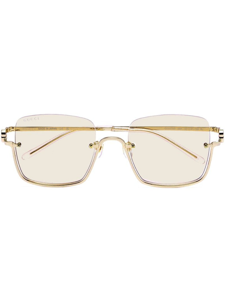 Gold-tone Oversized Square Optical Glasses