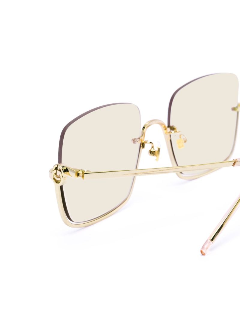 Gold-tone Oversized Square Optical Glasses