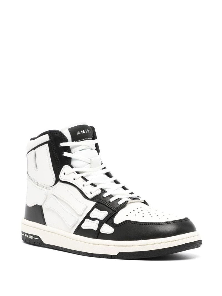 Black Skel-panelled Leather Sneakers