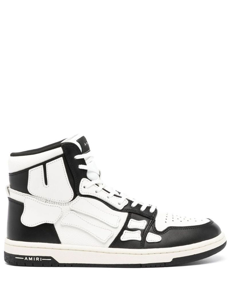 Black Skel-panelled Leather Sneakers