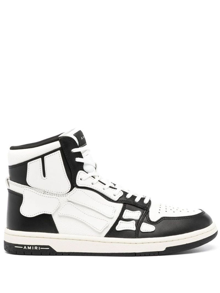 Black Skel-panelled Leather Sneakers