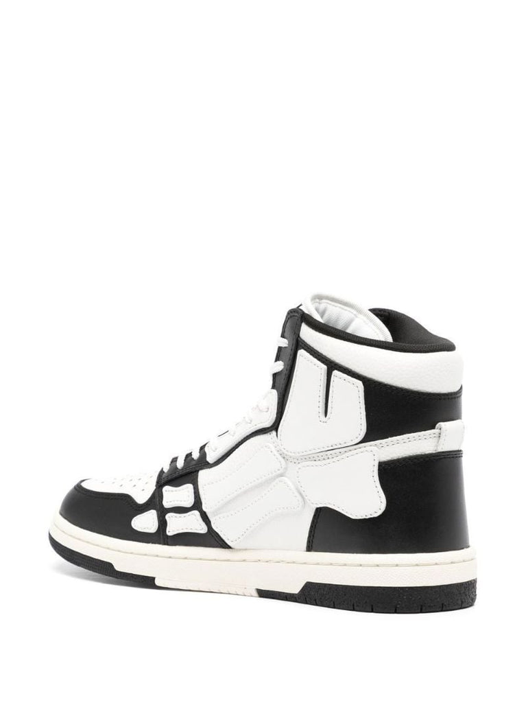 Black Skel-panelled Leather Sneakers