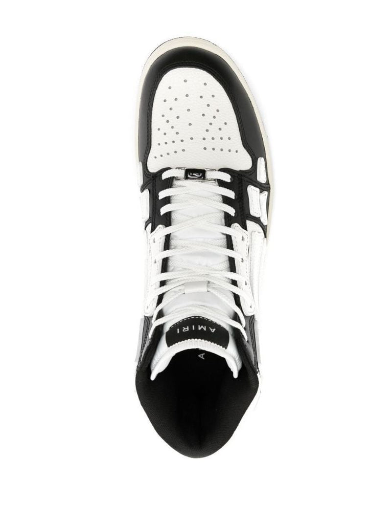 Black Skel-panelled Leather Sneakers