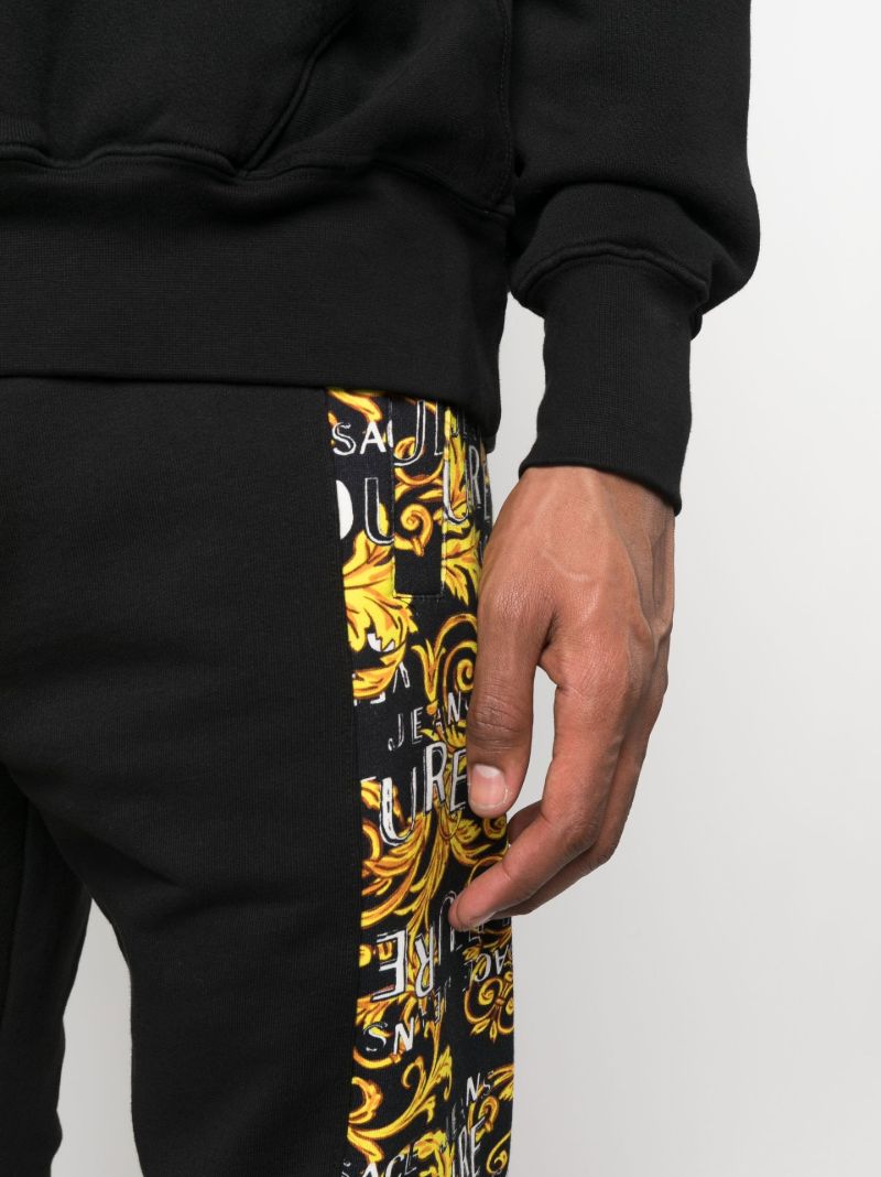 Black Barocco Side Stripe Track Pants