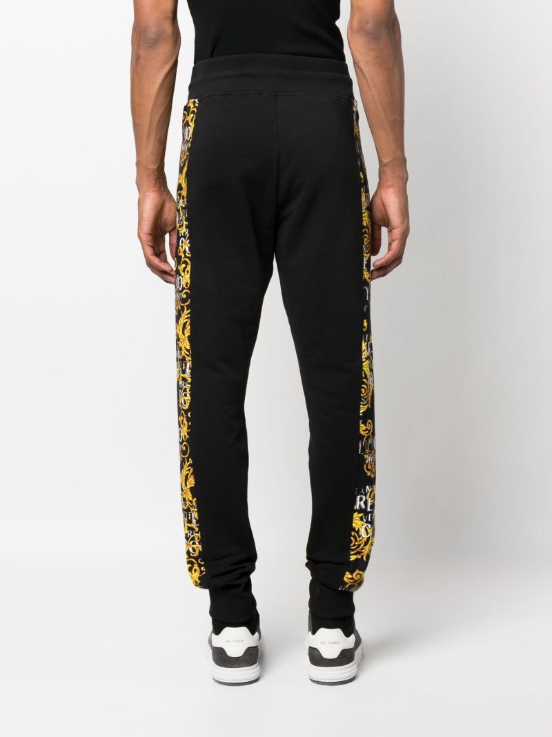 Black Barocco Side Stripe Track Pants