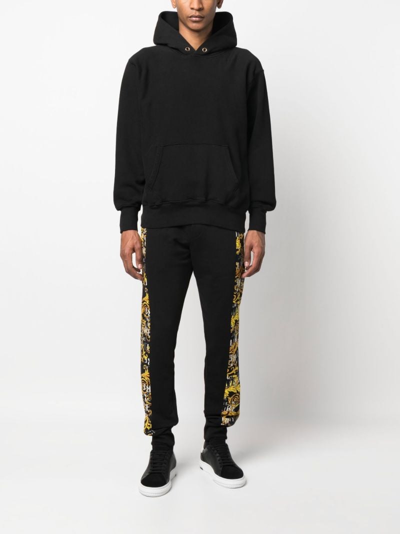 Black Barocco Side Stripe Track Pants