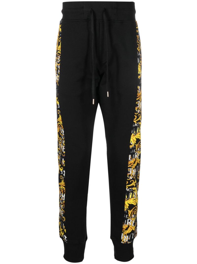 Black Barocco Side Stripe Track Pants