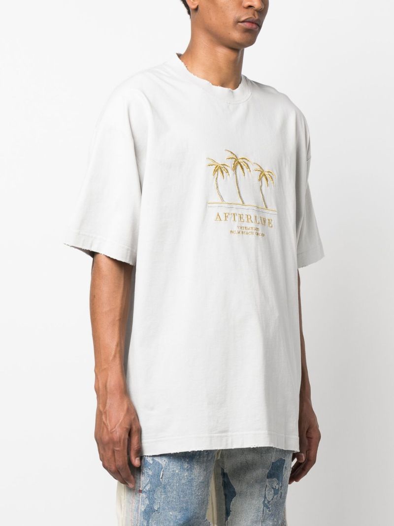 White Afterlife Embroidered T-shirt