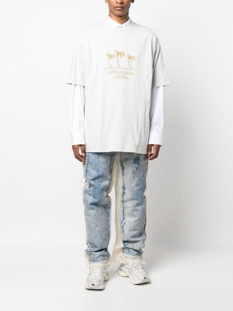 White Afterlife Embroidered T-shirt