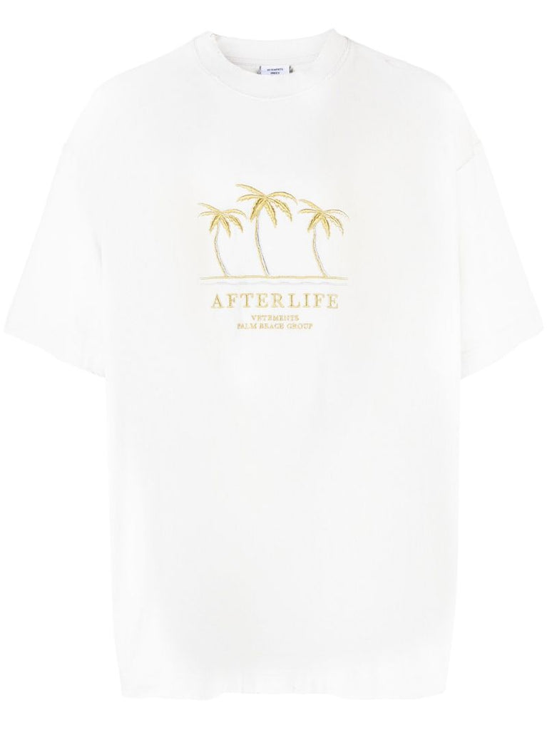 White Afterlife Embroidered T-shirt